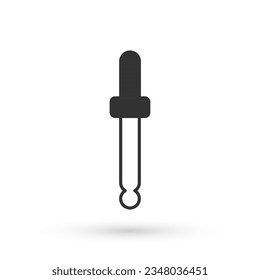Grey Eyedropper color picker palette icon isolated on isolated on white background.  Vector