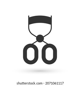 Grey Eyelash curler icon isolated on white background. Makeup tool sign.  Vector