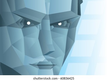 grey face of a robot