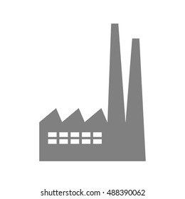 Grey factory vector icon on white background
