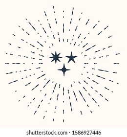 Grey Falling star icon isolated on beige background. Meteoroid, meteorite, comet, asteroid, star icon. Abstract circle random dots. Vector Illustration