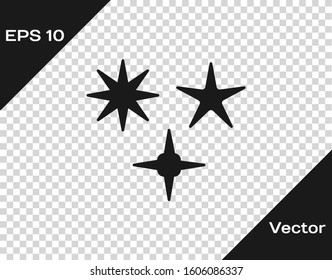 Grey Falling star icon isolated on transparent background. Meteoroid, meteorite, comet, asteroid, star icon.  Vector Illustration