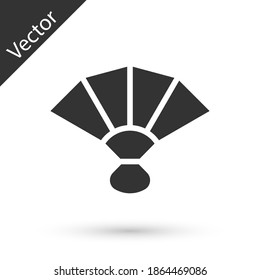 Grey Fan flamenco accessory icon isolated on white background. Vector.