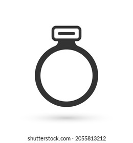 Grey Fantasy magic stone ring with gem icon isolated on white background.  Vector