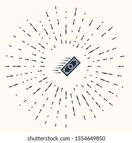 Grey Fast payments icon isolated on beige background. Fast money transfer payment. Financial services, fast loan, time is money, cash back concept. Abstract circle random dots. Vector Illustration