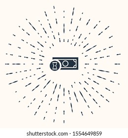 Grey Fast payments icon isolated on beige background. Fast money transfer payment. Financial services, fast loan, time is money, cash back concept. Abstract circle random dots. Vector Illustration