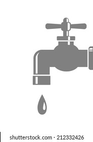 Grey faucet icon on white background