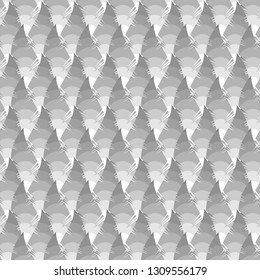 Grey feather pattern seamless. Bird smooth fluffy background. Quill soft texture