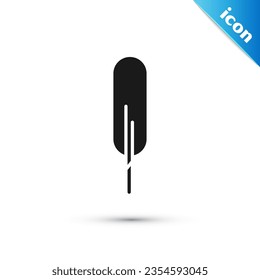 Grey Feather pen icon isolated on white background.  Vector Illustration