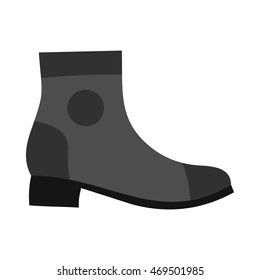 Grey female boot icon in flat style on a white background