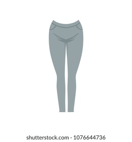 Grey female leggins, fashion women clothes vector Illustration on a white background