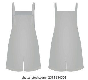 Grey female romper pants. vector