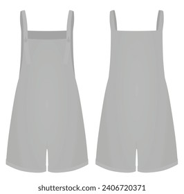 Grey female romper pants. vector