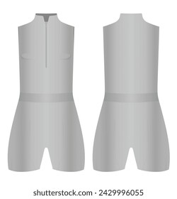 Grey  female romper pants. vector