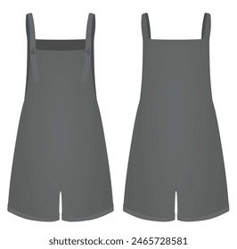 Grey female romper pants. vector