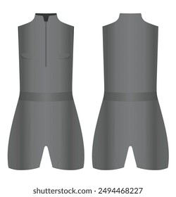 Grey  female romper pants. vector