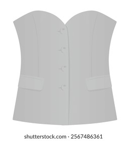 Grey female suit vest. vector illustration