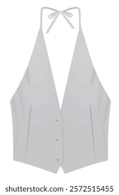 Grey  female suit vest. vector illustration