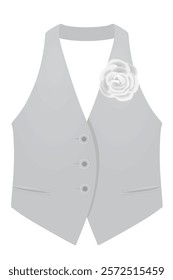 Grey  female suit vest. vector illustration