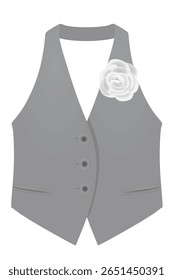 Colete feminino cinza terno. ilustração vetor	

