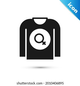 Grey Feminist shirt icon isolated on white background. Fight for freedom, independence, equality.  Vector