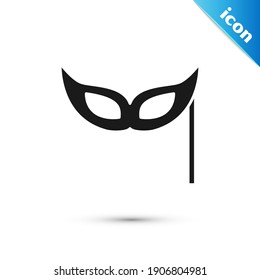 Grey Festive mask icon isolated on white background. Merry Christmas and Happy New Year.  Vector