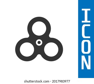 Grey Fidget spinner icon isolated on white background. Stress relieving toy. Trendy hand spinner.  Vector