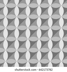 Grey figures background. Texture with ovals and triangles. Ethnic motif. Seamless surface pattern design with circular ornament. Pavement wallpaper. Digital paper for textile print, web designing.
