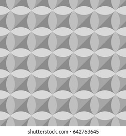 Grey figures background. Texture with ovals and triangles. Ethnic motif. Seamless surface pattern design with circular ornament. Pavement wallpaper. Digital paper for textile print, web designing.