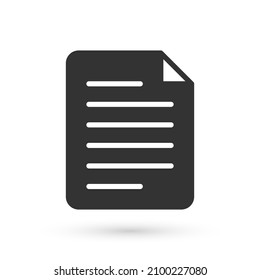 Grey File document icon isolated on white background. Checklist icon. Business concept.  Vector