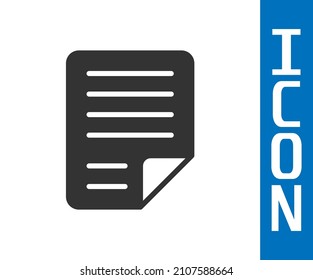 Graues Dateidokument Symbol einzeln auf weißem Hintergrund. Checkliste-Symbol. Geschäftskonzept.  Vektorgrafik