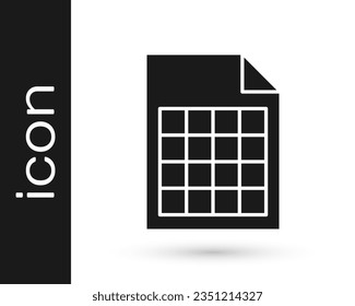 Grey File document icon isolated on white background. Checklist icon. Business concept.  Vector Illustration