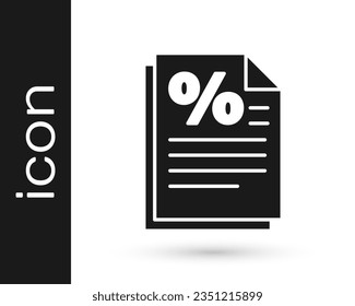 Grey Finance document icon isolated on white background. Paper bank document for invoice or bill concept.  Vector Illustration