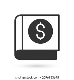 Grey Financial book icon isolated on white background.  Vector