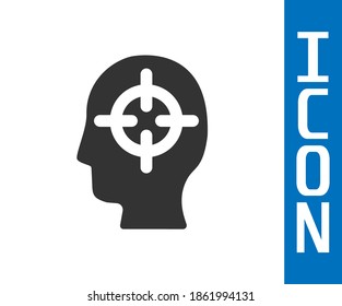 Grey Finding a problem in psychology icon isolated on white background.  Vector