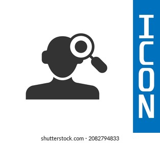 Grey Finding a problem in psychology icon isolated on white background.  Vector