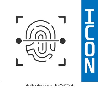 Grey Fingerprint icon isolated on white background. ID app icon. Identification sign. Touch id.  Vector