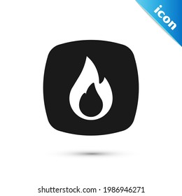 Grey Fire flame icon isolated on white background.  Vector