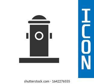 Grey Fire hydrant icon isolated on white background.  Vector Illustration