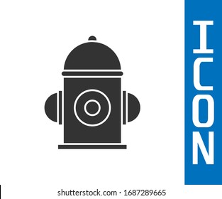 Grey Fire hydrant icon isolated on white background.  Vector Illustration