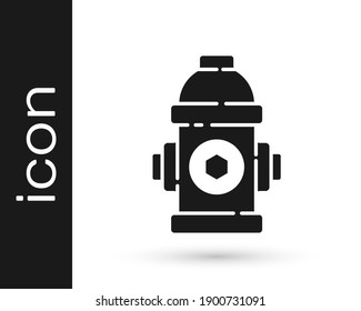 Graue Hydrantensymbol einzeln auf weißem Hintergrund.  Vektorgrafik
