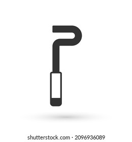 Grey Fire poker icon isolated on white background.  Vector