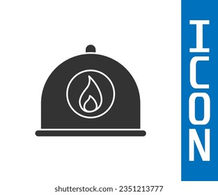 Grey Firefighter helmet or fireman hat icon isolated on white background.  Vector Illustration