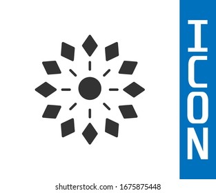 Grey Firework icon isolated on white background. Concept of fun party. Explosive pyrotechnic symbol.  Vector Illustration