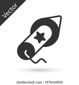 Grey Firework icon isolated on white background. Concept of fun party. Explosive pyrotechnic symbol.  Vector
