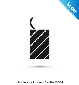 Grey Firework rocket icon isolated on white background. Concept of fun party. Explosive pyrotechnic symbol.  Vector
