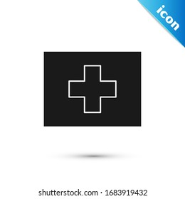 Grey First aid kit icon isolated on white background. Medical box with cross. Medical equipment for emergency. Healthcare concept.  Vector Illustration