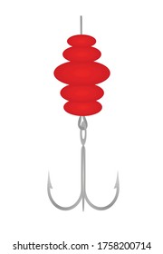 Grauer Fischhaken. Vektorgrafik