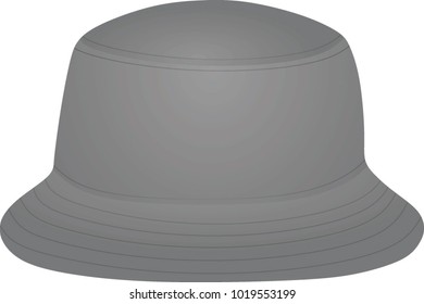 Grey fisherman hat. vector illustration