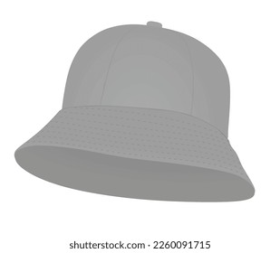 Grey fisherman hat. vector illustration